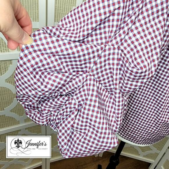 Petersyn Women's Plaid Print Off-The-Shoulder Blouse Size M - Picture 5 of 10